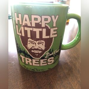 Bob Ross Green Coffee Mug “Happy Little Trees”